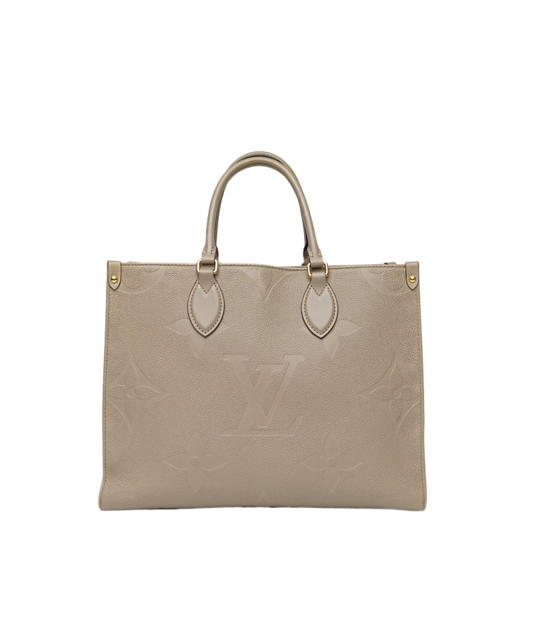 LOUIS VUITTON Бежевая кожаная сумка через плечо, фото 9