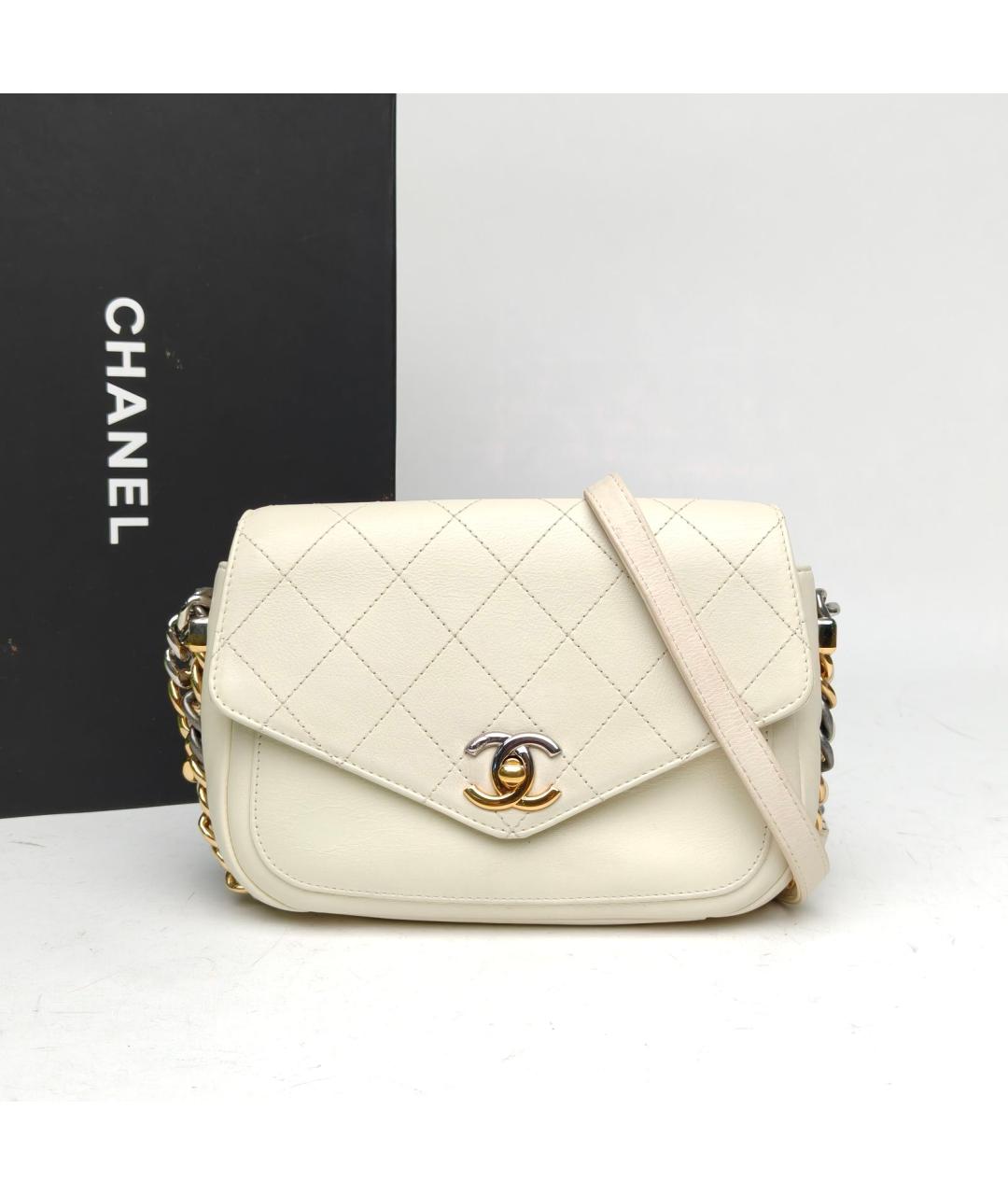 CHANEL Белая сумка через плечо, фото 9