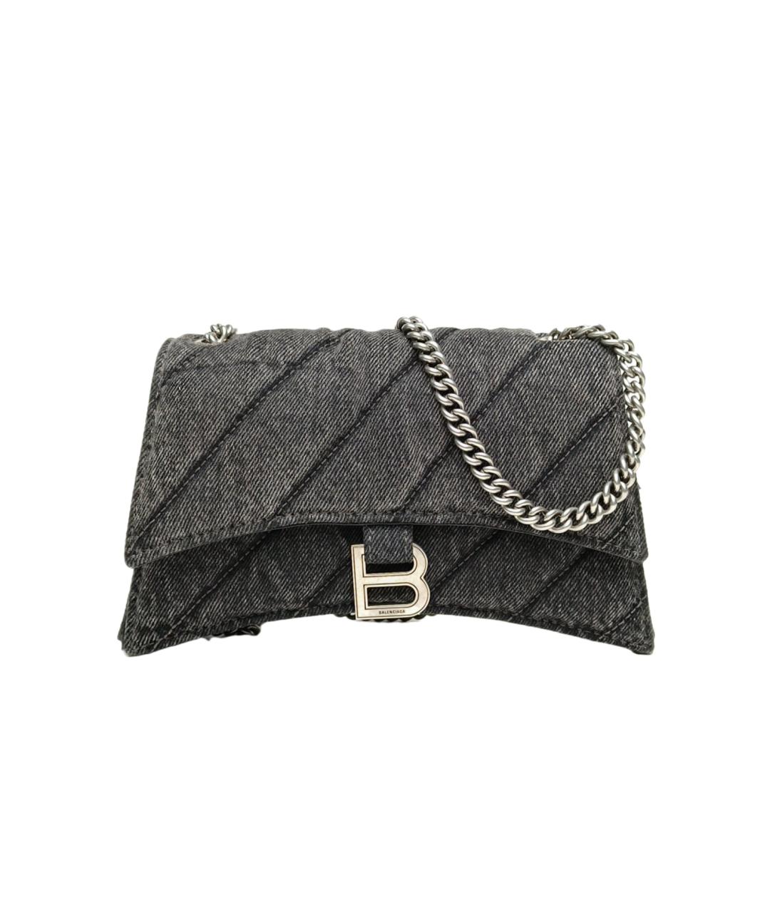 BALENCIAGA Антрацитовая деним сумка через плечо, фото 10