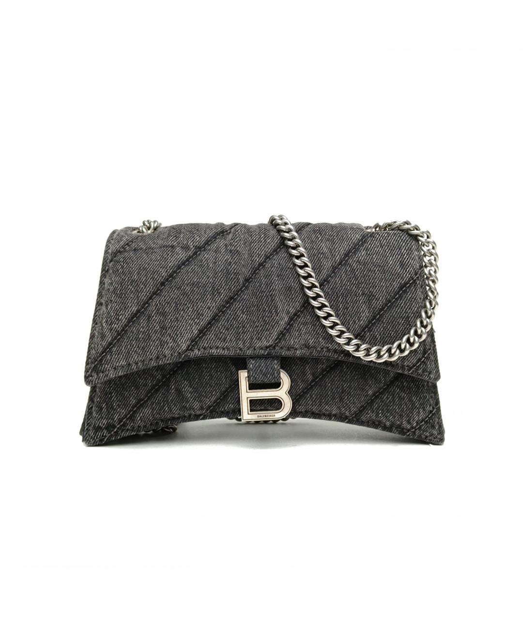 BALENCIAGA Антрацитовая деним сумка через плечо, фото 2
