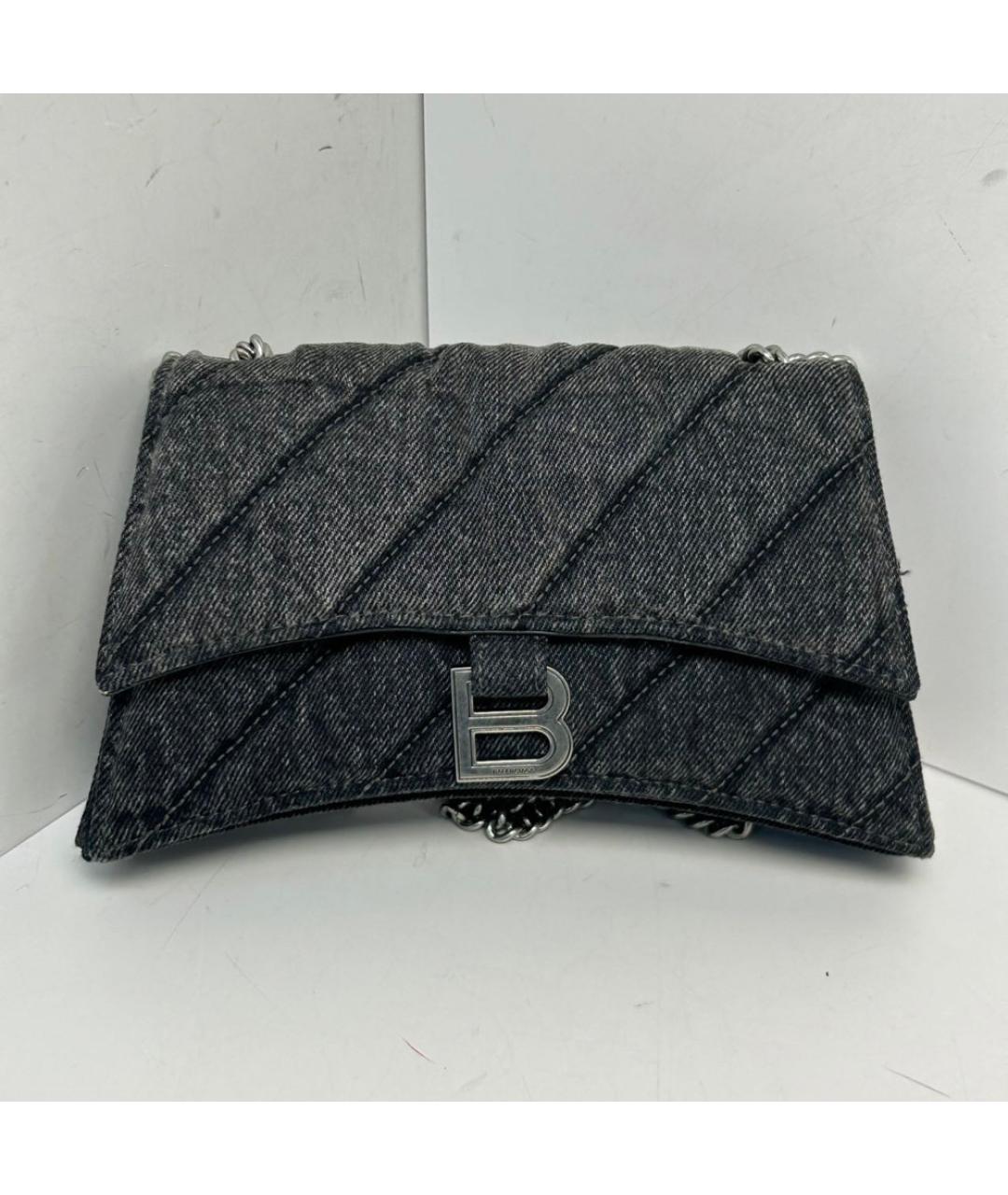 BALENCIAGA Антрацитовая деним сумка через плечо, фото 9