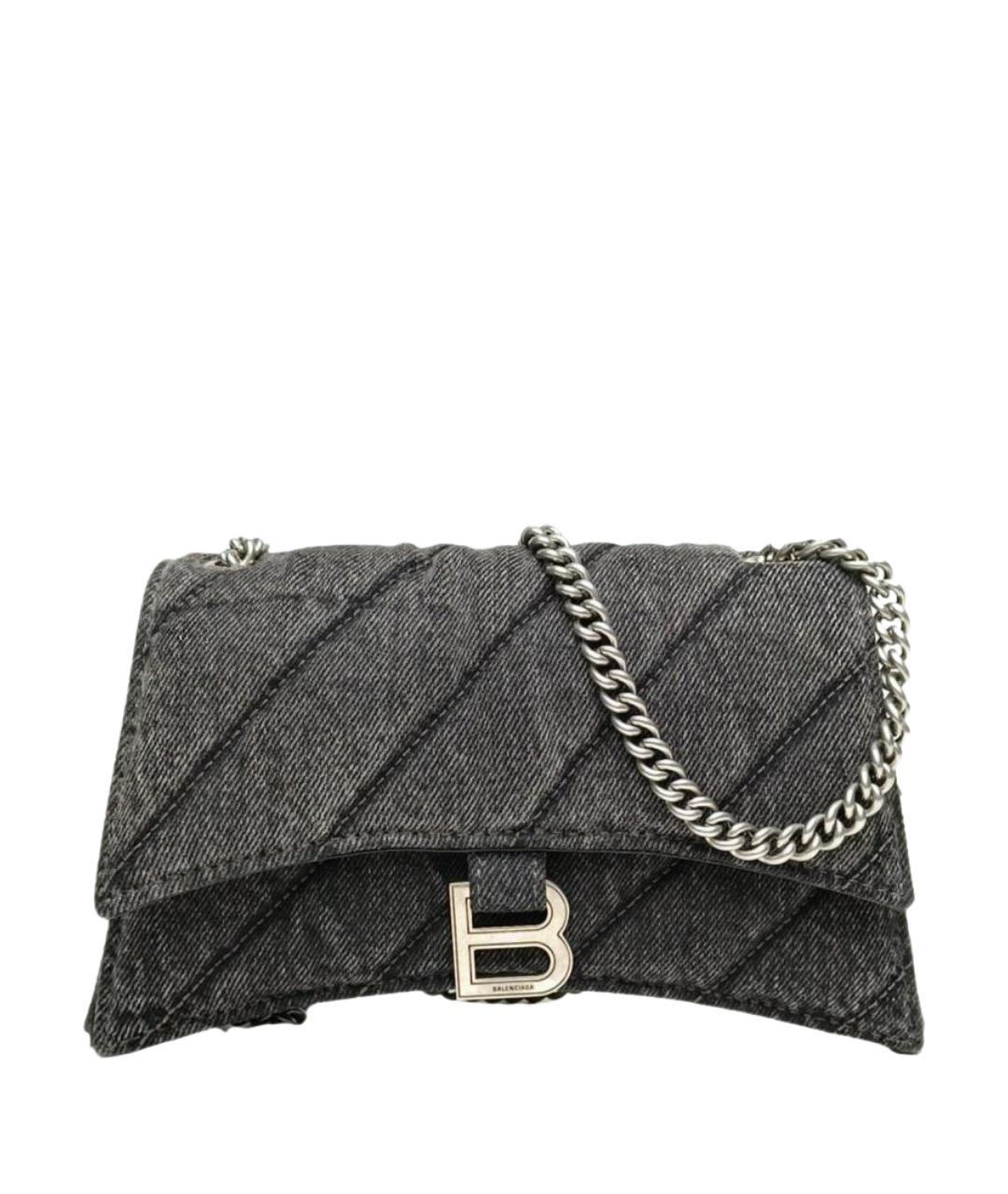 BALENCIAGA Антрацитовая деним сумка через плечо, фото 1