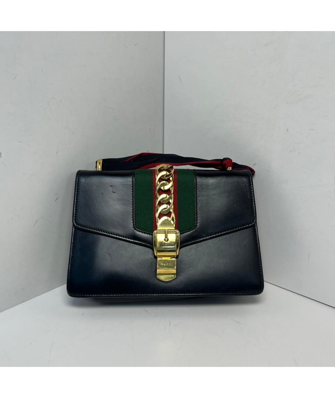 GUCCI Черная кожаная сумка через плечо, фото 9