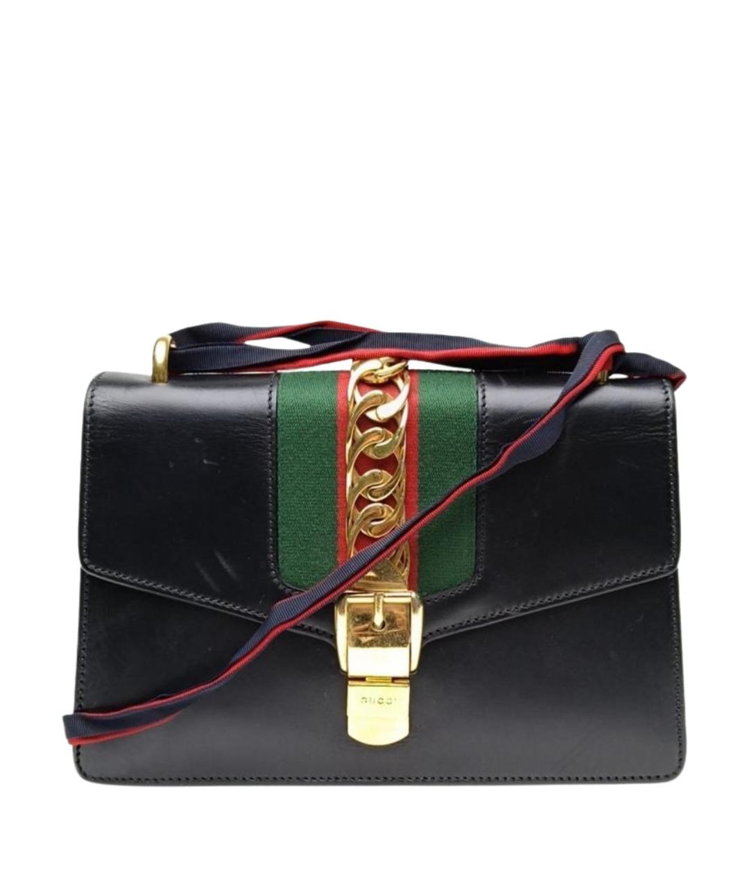 GUCCI Черная кожаная сумка через плечо, фото 1