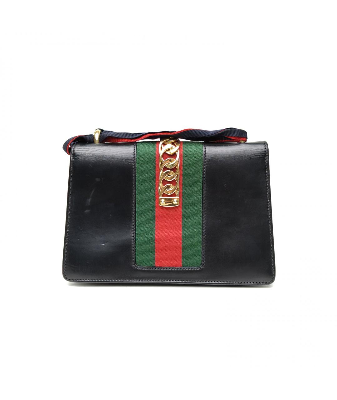 GUCCI Черная кожаная сумка через плечо, фото 4