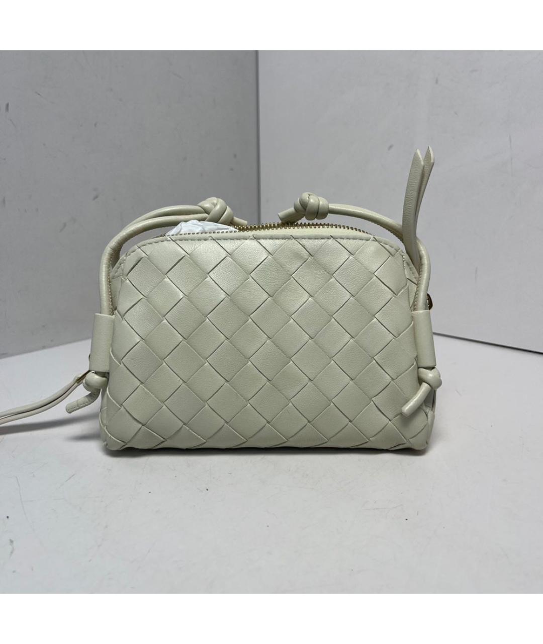 BOTTEGA VENETA Белая кожаная сумка через плечо, фото 8