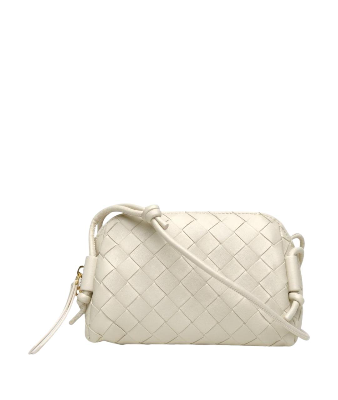 BOTTEGA VENETA Белая кожаная сумка через плечо, фото 1