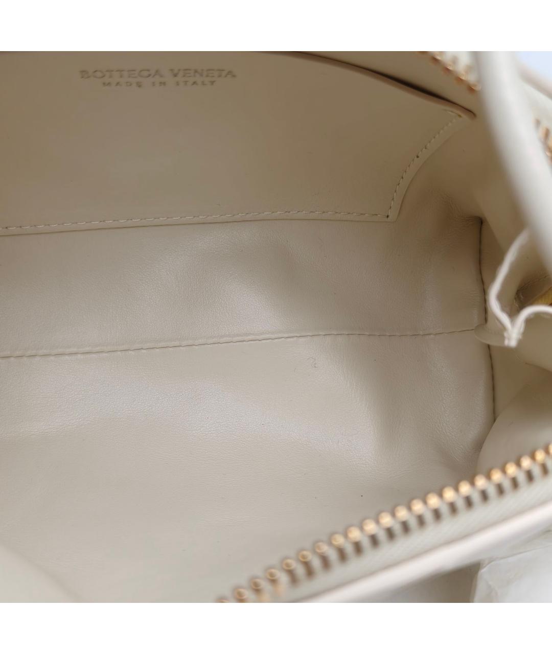 BOTTEGA VENETA Белая кожаная сумка через плечо, фото 7