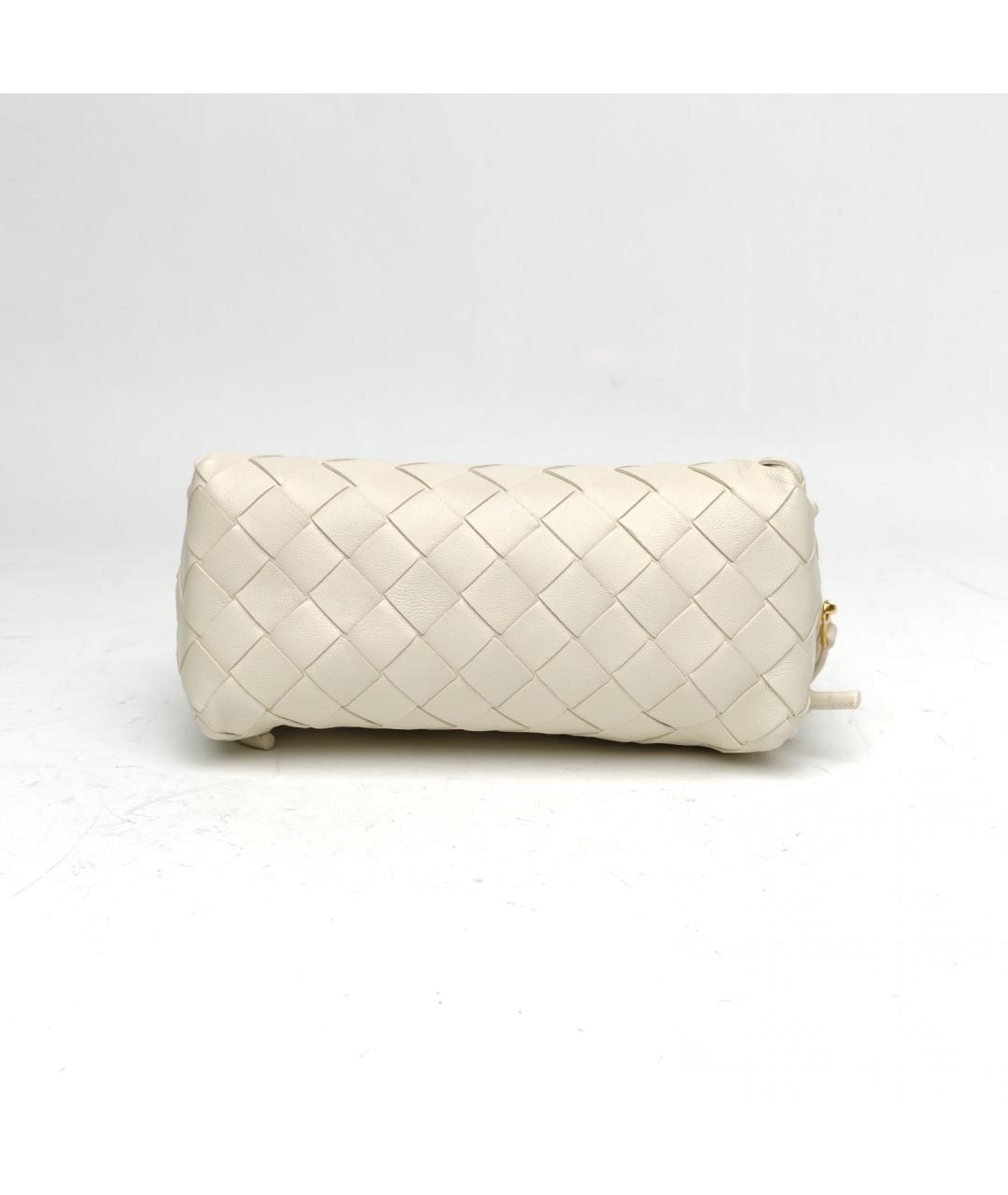 BOTTEGA VENETA Белая кожаная сумка через плечо, фото 6