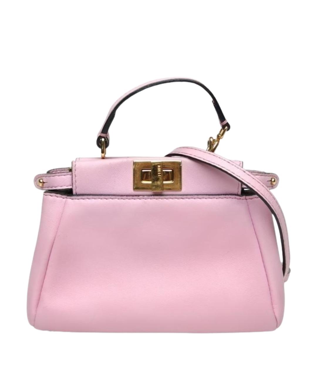 FENDI Розовая кожаная сумка через плечо, фото 1