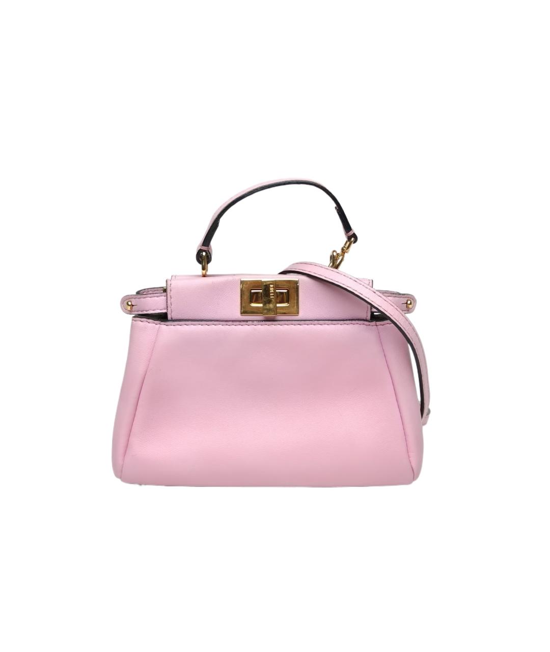 FENDI Розовая кожаная сумка через плечо, фото 10