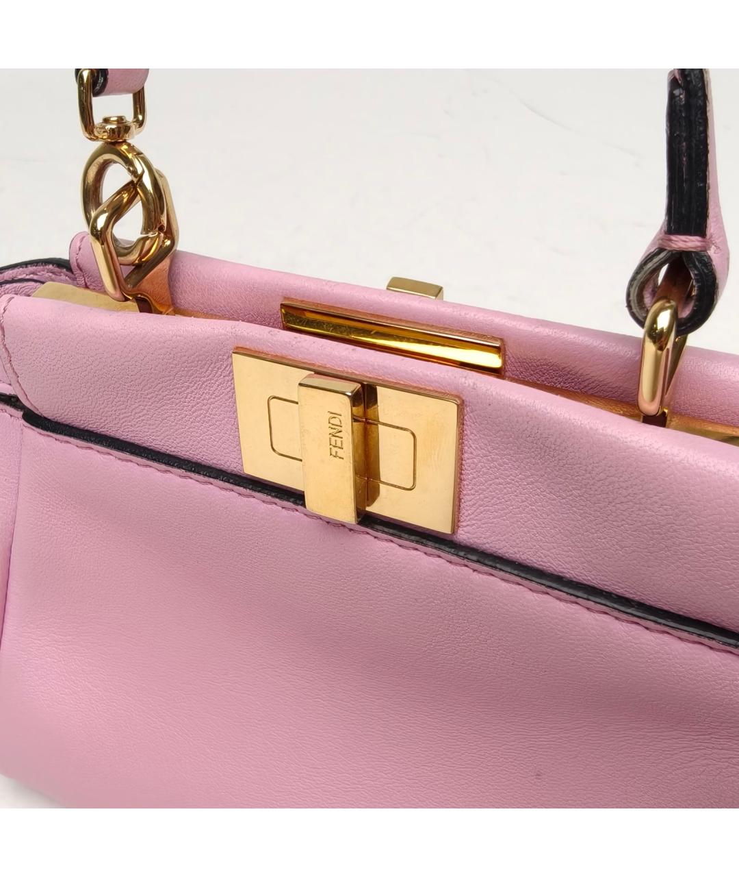 FENDI Розовая кожаная сумка через плечо, фото 8