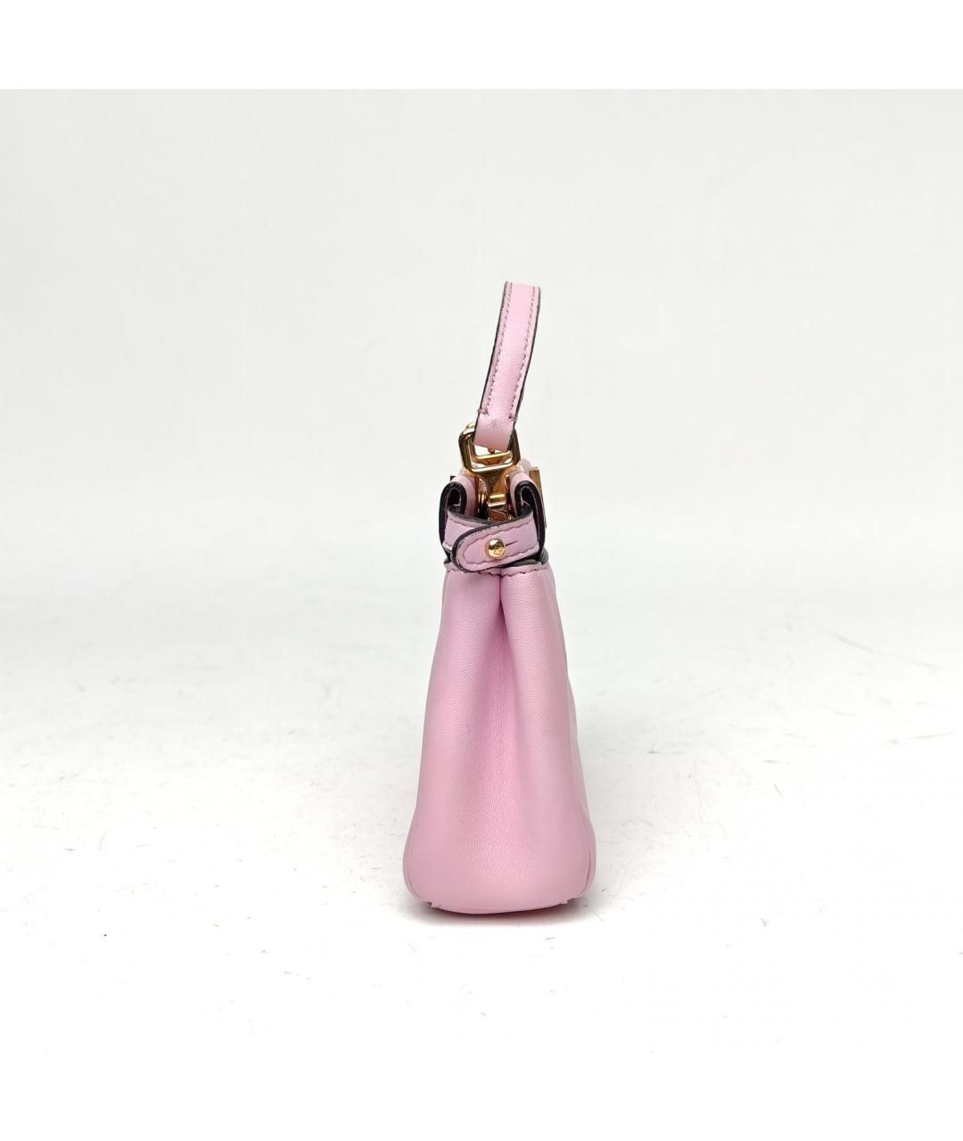 FENDI Розовая кожаная сумка через плечо, фото 5