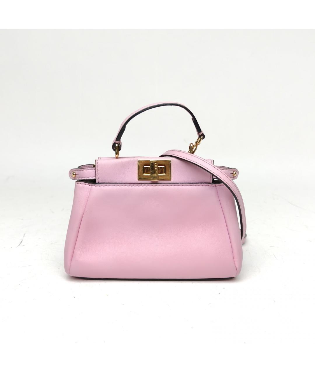 FENDI Розовая кожаная сумка через плечо, фото 2