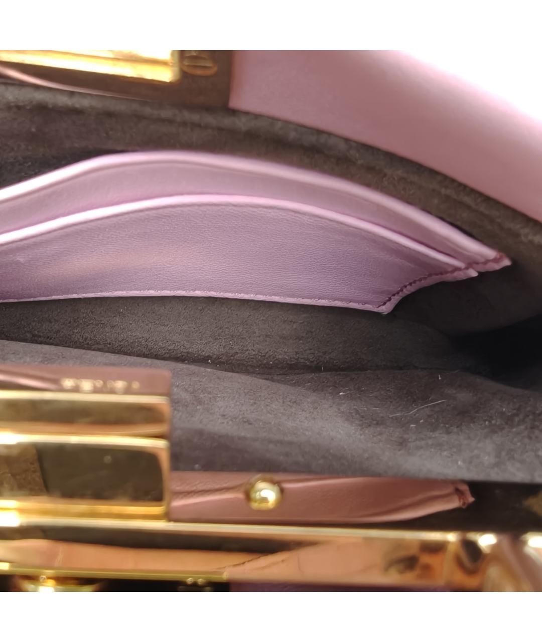 FENDI Розовая кожаная сумка через плечо, фото 6
