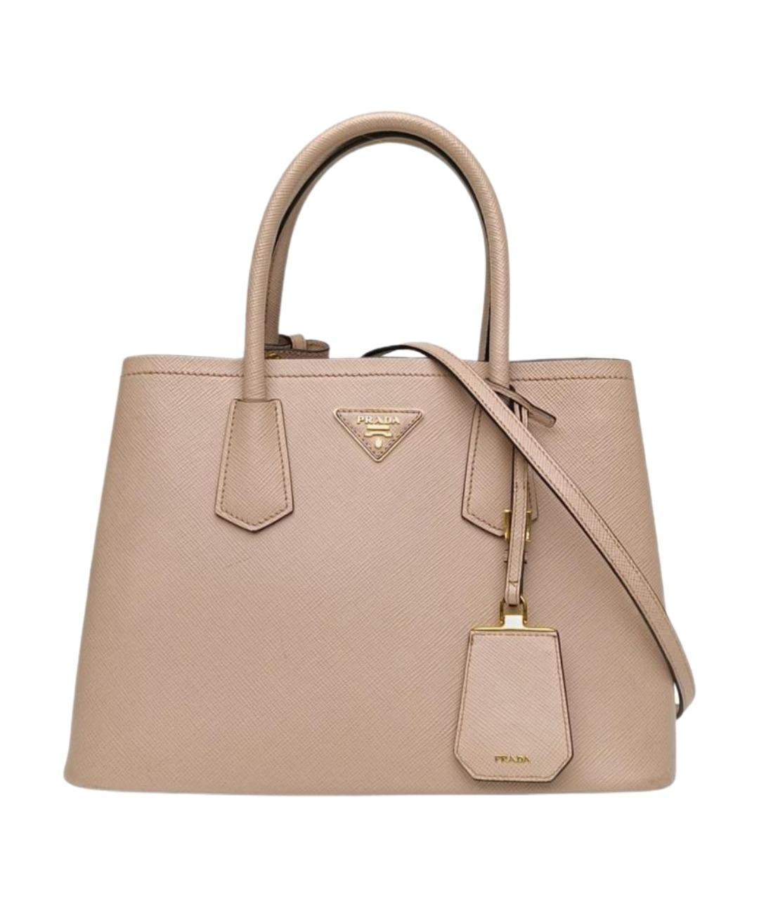 PRADA Бежевая кожаная сумка через плечо, фото 1