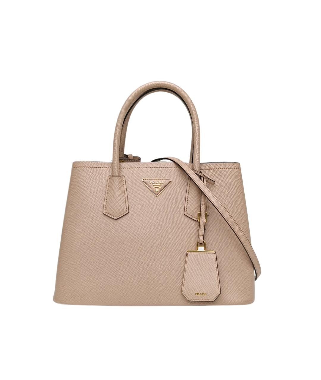 PRADA Бежевая кожаная сумка через плечо, фото 10