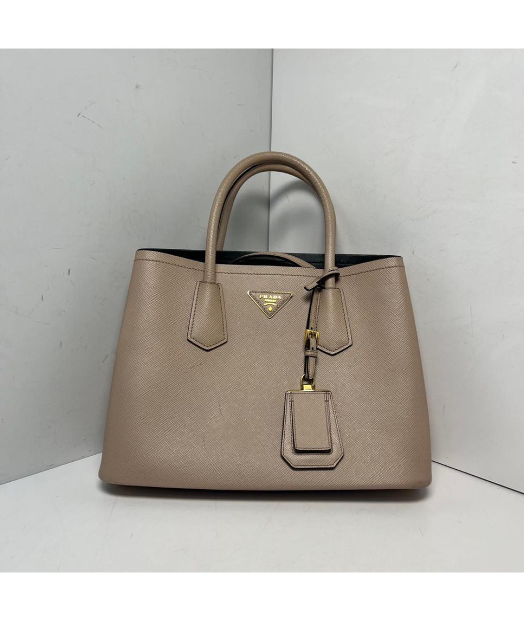 PRADA Бежевая кожаная сумка через плечо, фото 9