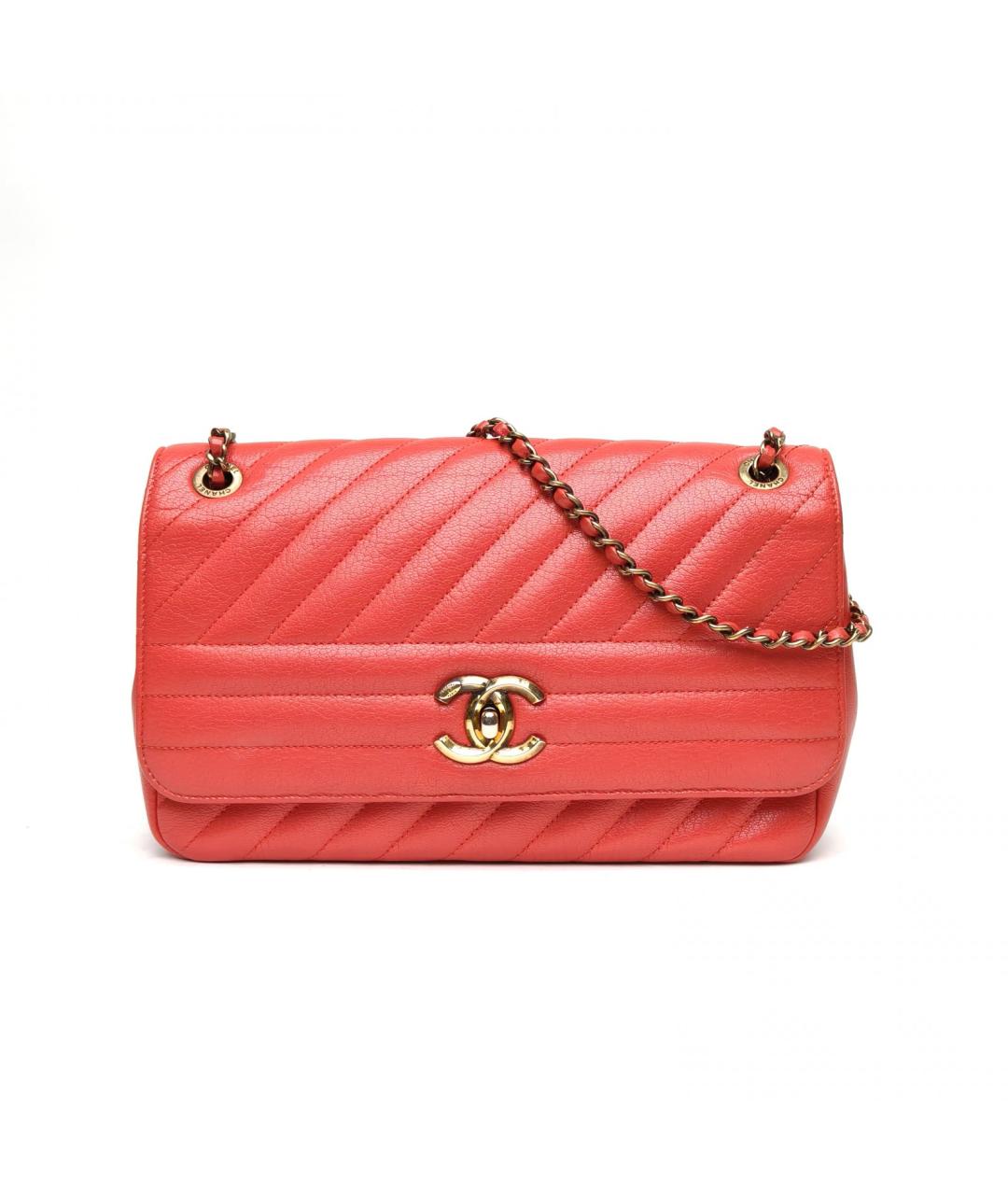 CHANEL Красная кожаная сумка через плечо, фото 2