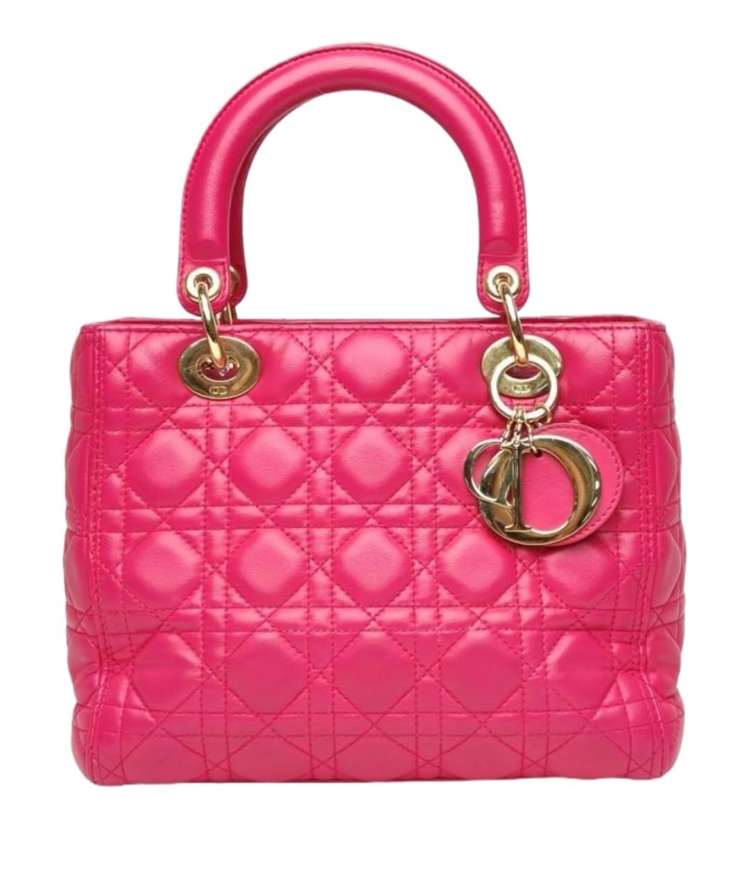 CHRISTIAN DIOR Розовая кожаная сумка через плечо, фото 1