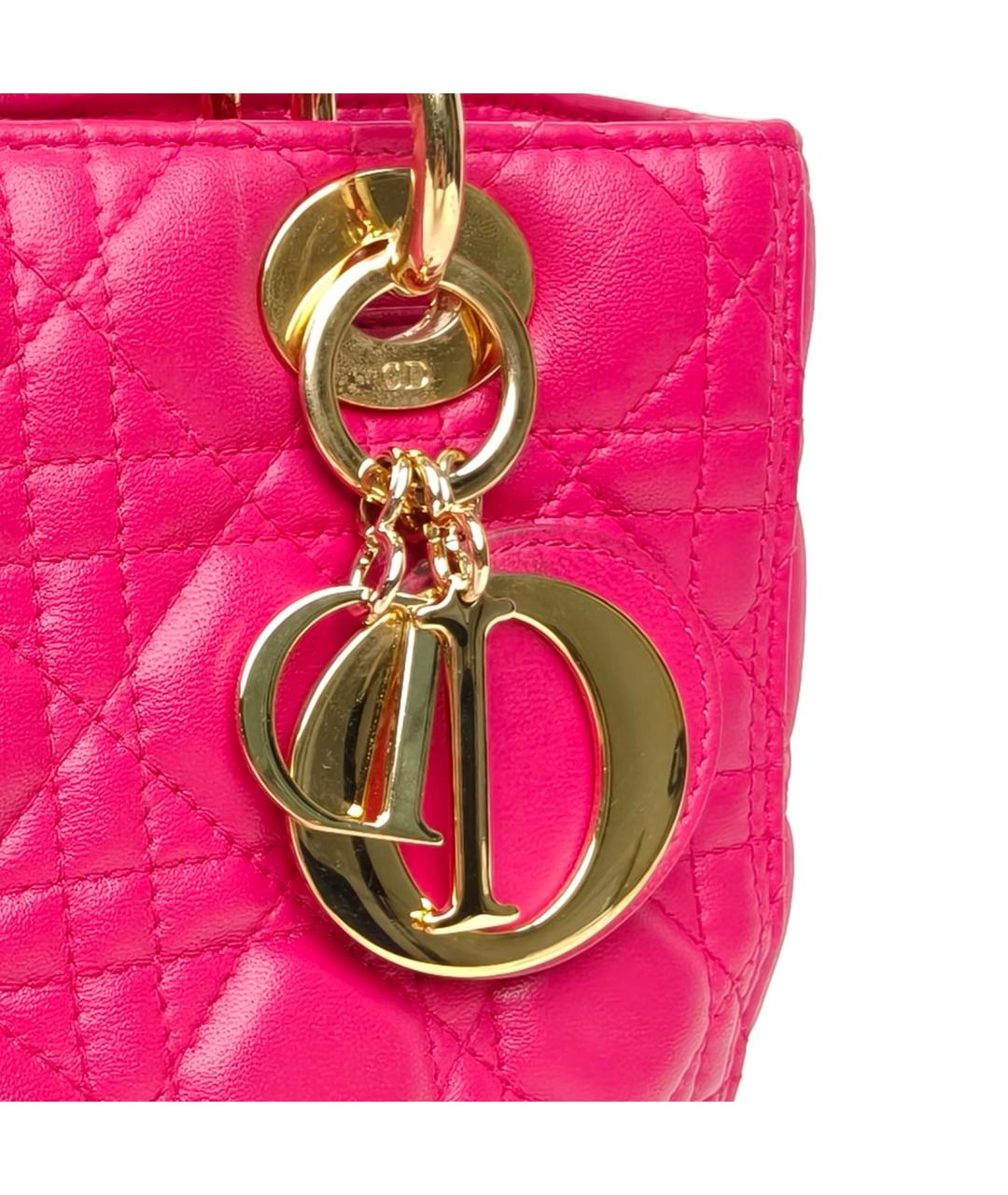 CHRISTIAN DIOR Розовая кожаная сумка через плечо, фото 8