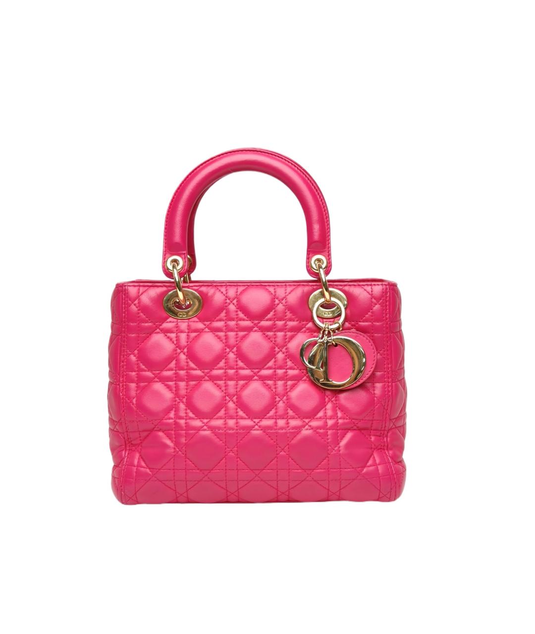 CHRISTIAN DIOR Розовая кожаная сумка через плечо, фото 9