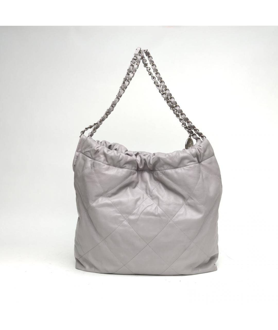 CHANEL Серая кожаная сумка тоут, фото 4