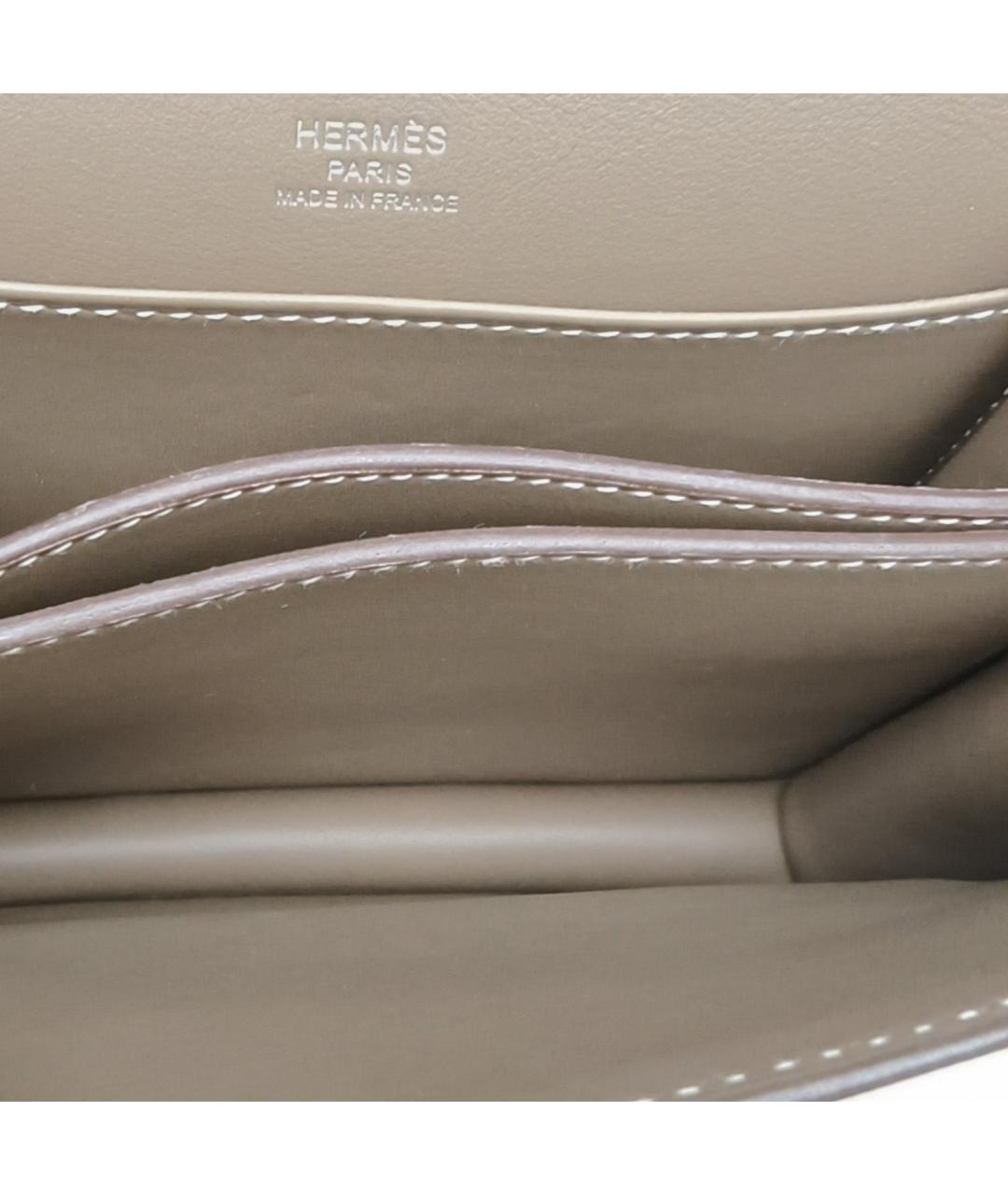 HERMES Серая кожаная сумка через плечо, фото 8