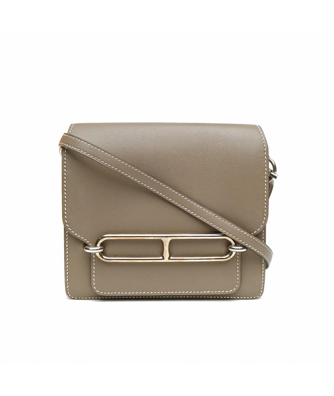 HERMES Серая кожаная сумка через плечо, фото 2