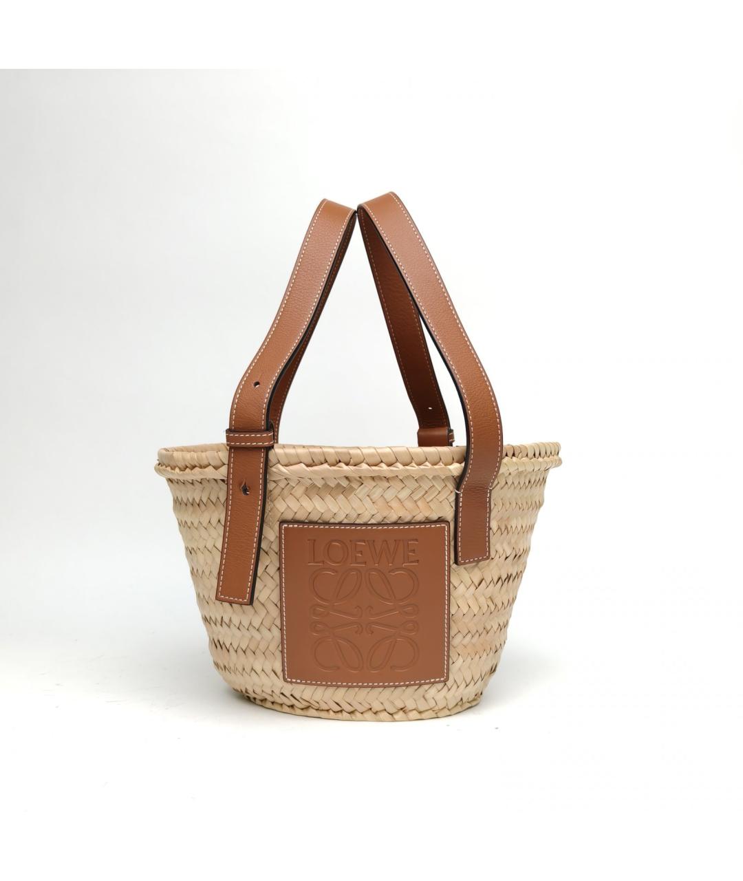 LOEWE Бежевая пелетеная сумка через плечо, фото 2