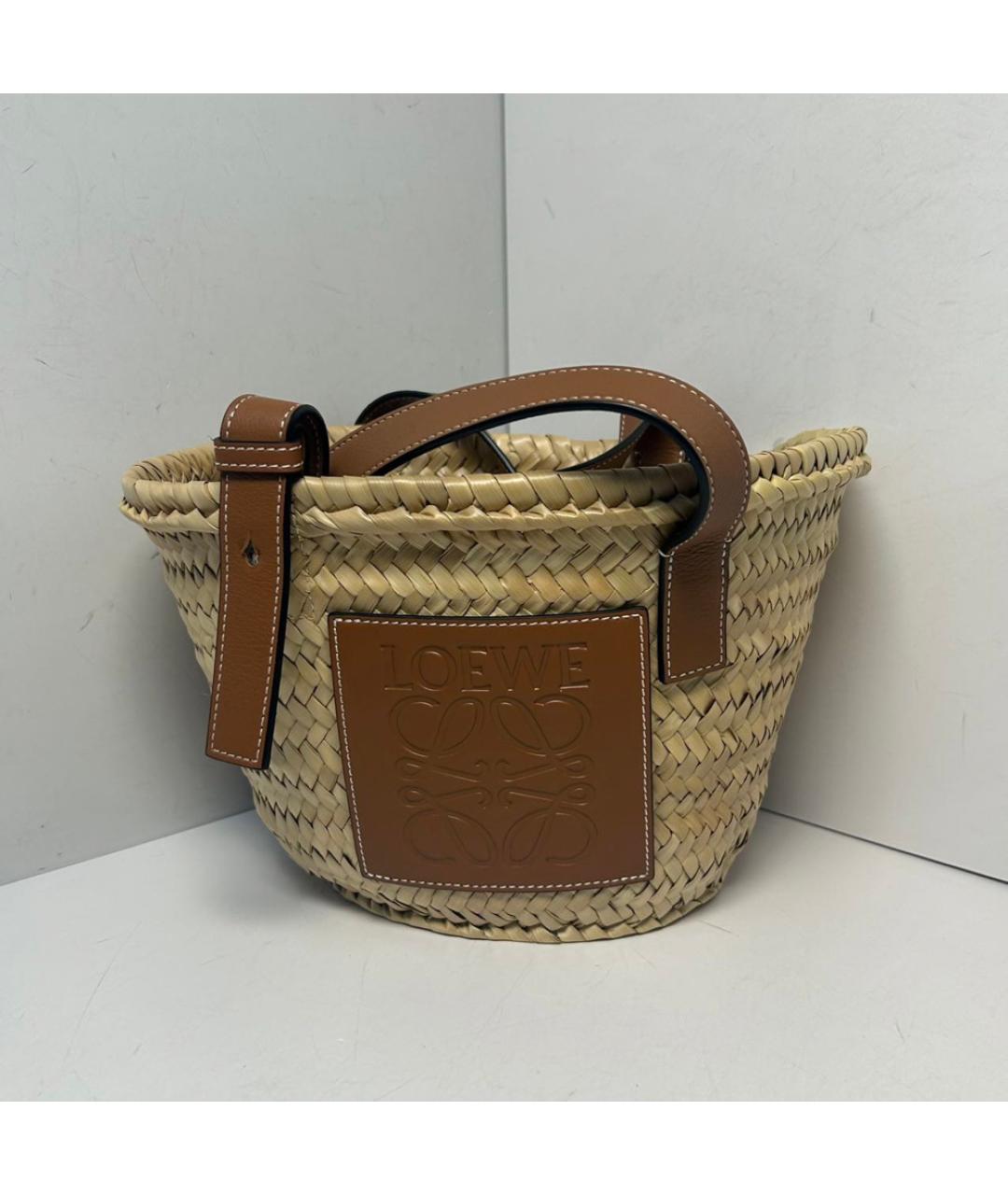 LOEWE Бежевая пелетеная сумка через плечо, фото 9