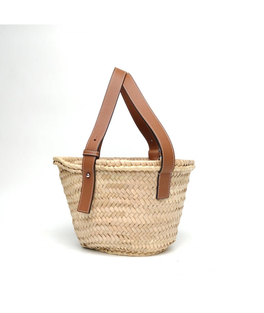 LOEWE Бежевая пелетеная сумка через плечо, фото 4