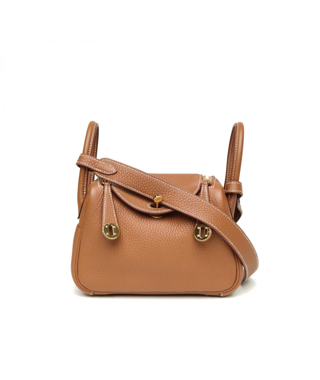 HERMES Коричневая кожаная сумка через плечо, фото 9