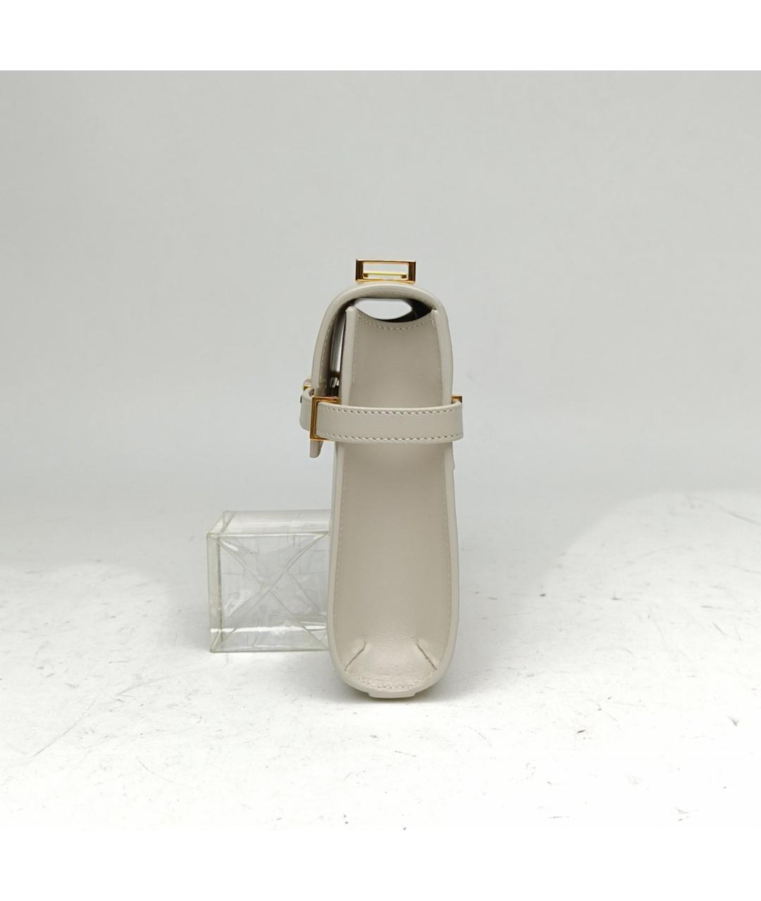 SAINT LAURENT Белая кожаная сумка через плечо, фото 3