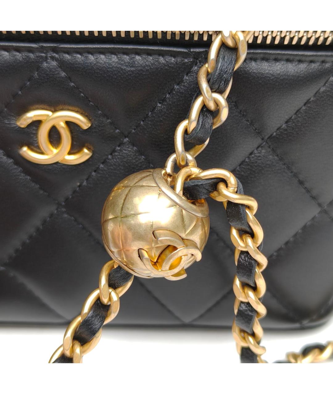 CHANEL Черная кожаная сумка через плечо, фото 7