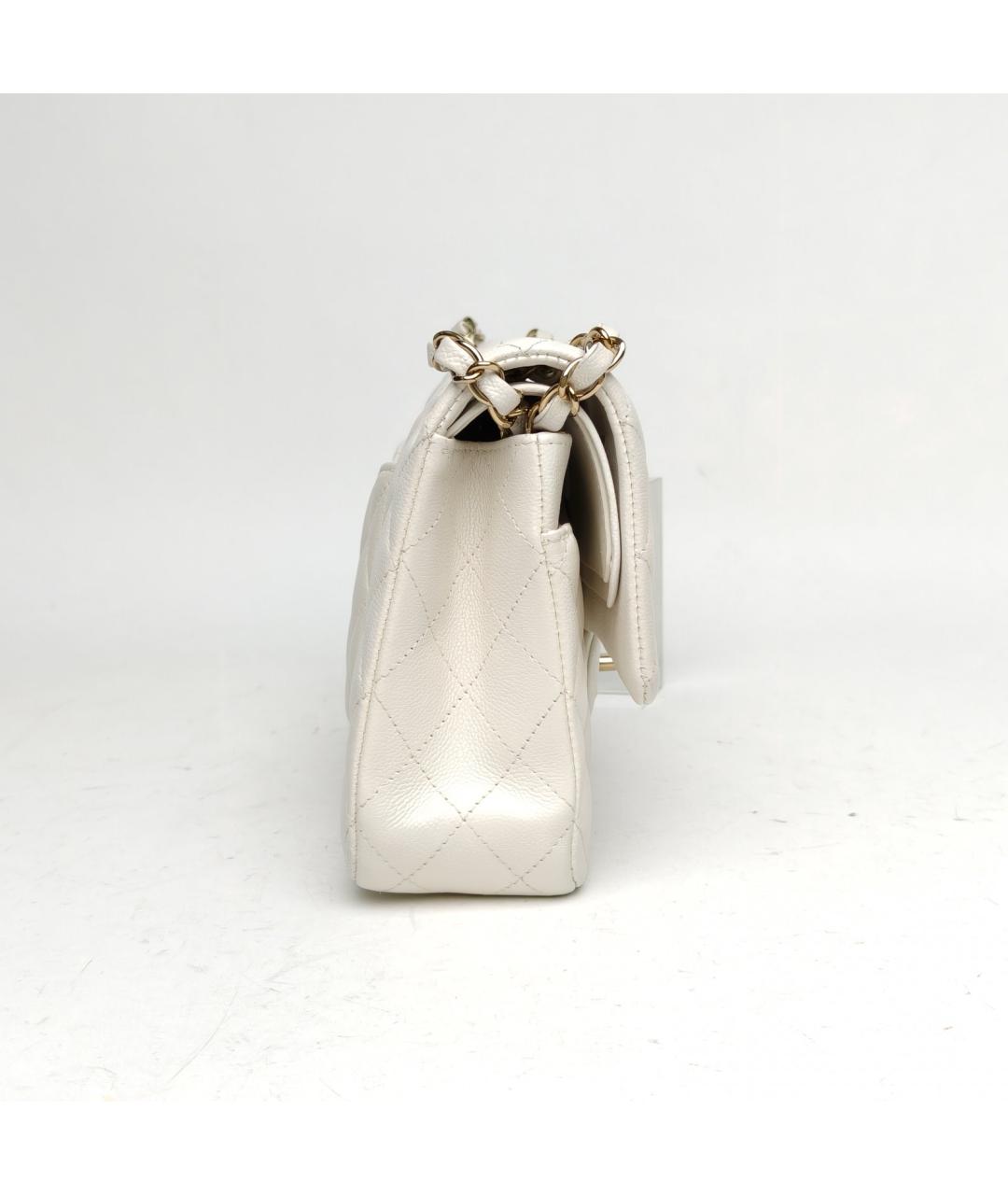 CHANEL Белая кожаная сумка через плечо, фото 5