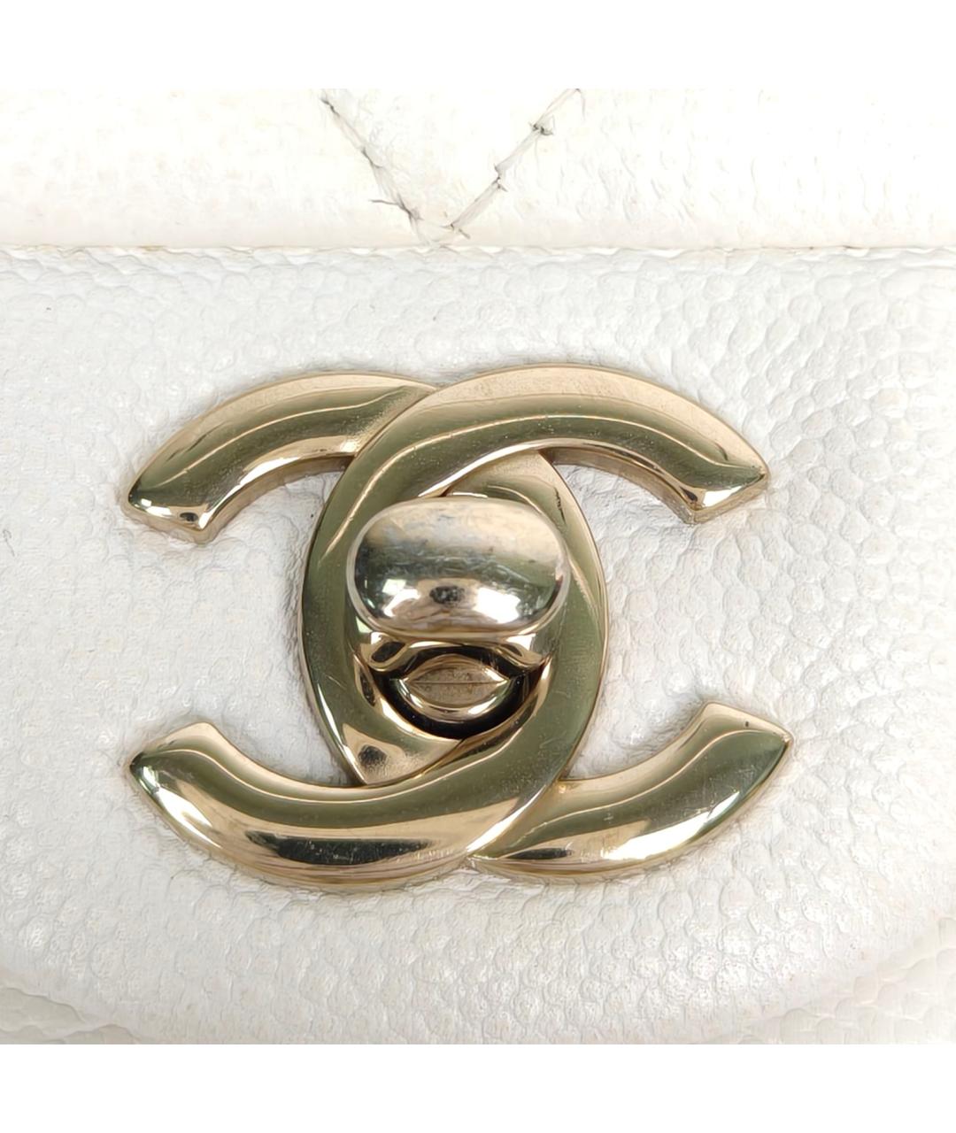 CHANEL Белая кожаная сумка через плечо, фото 7