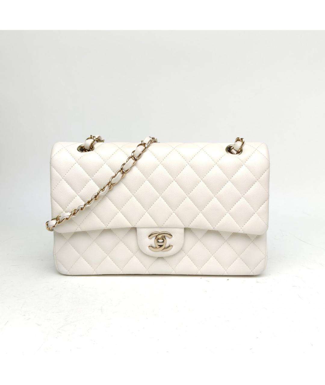 CHANEL Белая кожаная сумка через плечо, фото 2