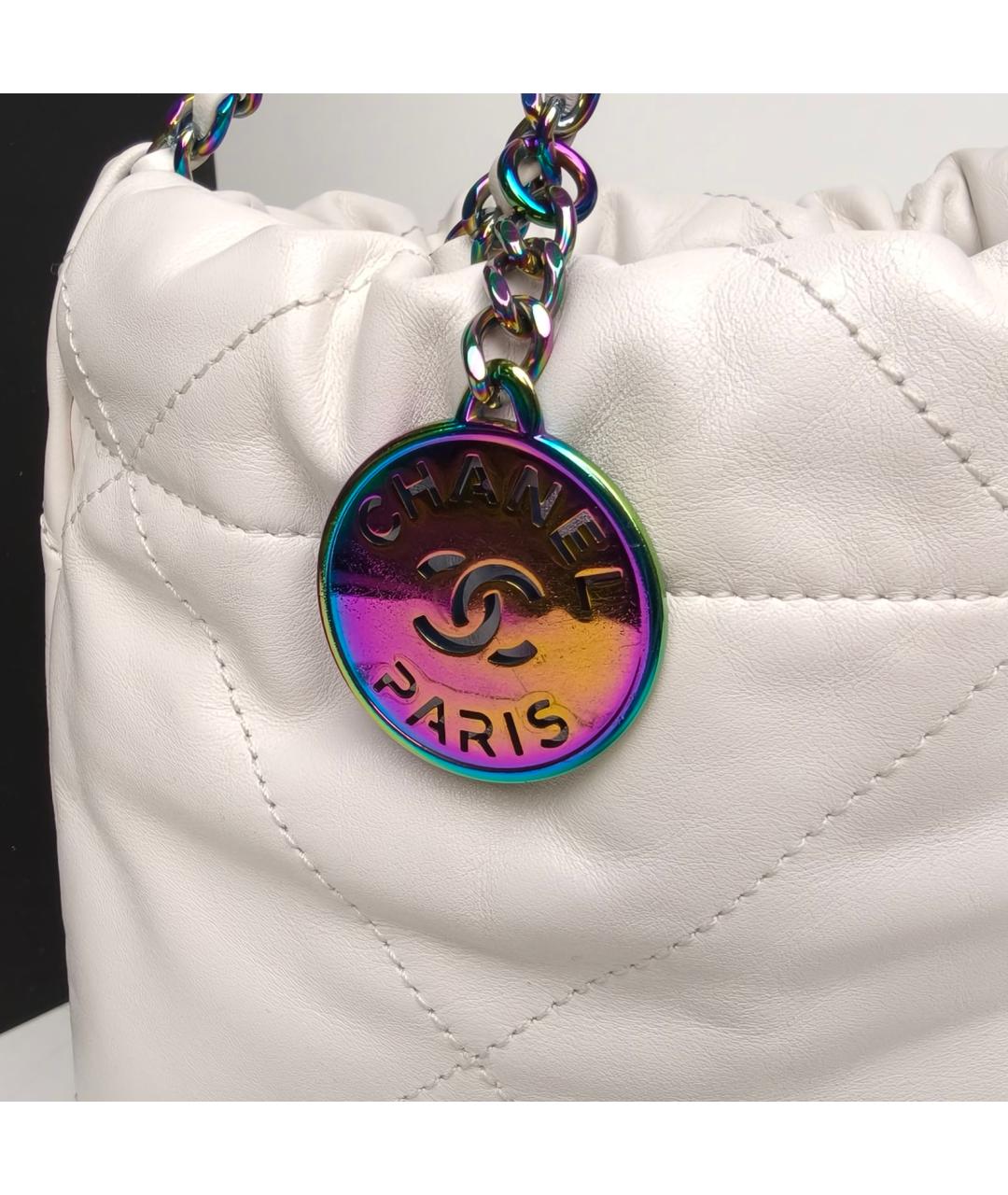 CHANEL Белая кожаная сумка тоут, фото 8