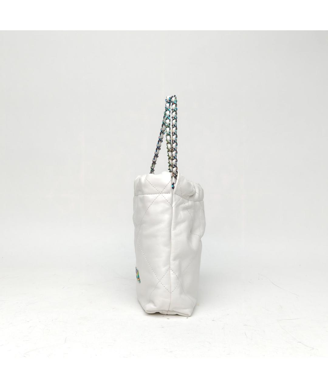 CHANEL Белая кожаная сумка тоут, фото 3