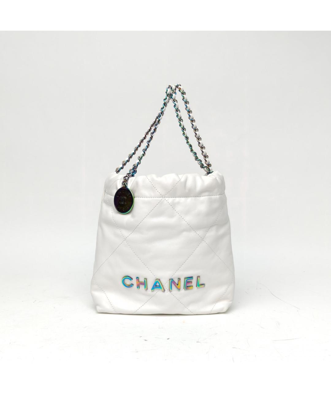 CHANEL Белая кожаная сумка тоут, фото 2