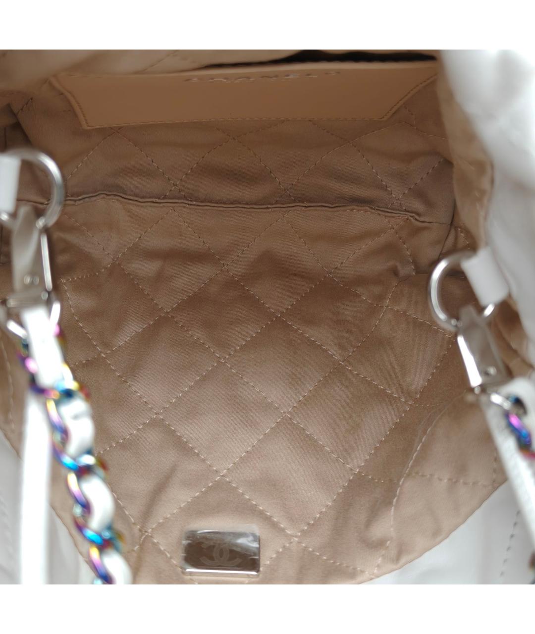 CHANEL Белая кожаная сумка тоут, фото 7