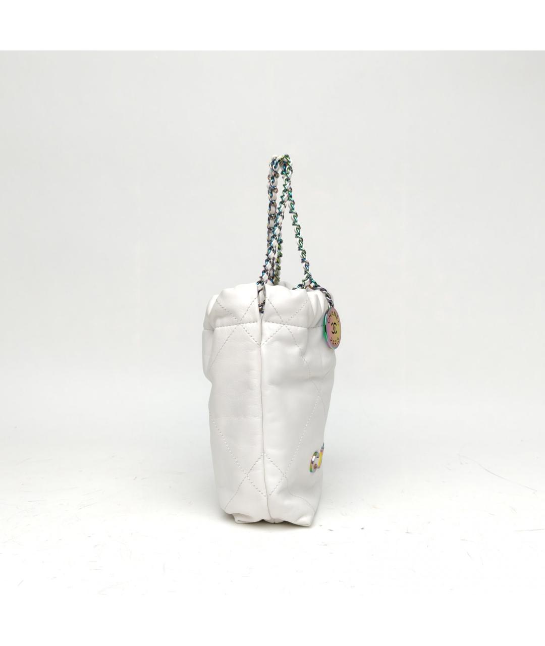 CHANEL Белая кожаная сумка тоут, фото 5