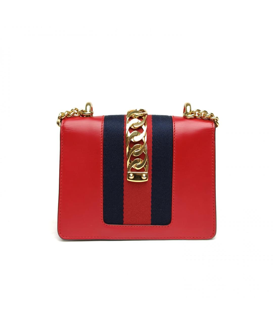 GUCCI Красная кожаная сумка через плечо, фото 4