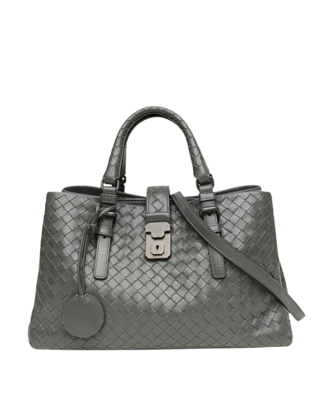 BOTTEGA VENETA Серая кожаная сумка с короткими ручками, фото 1