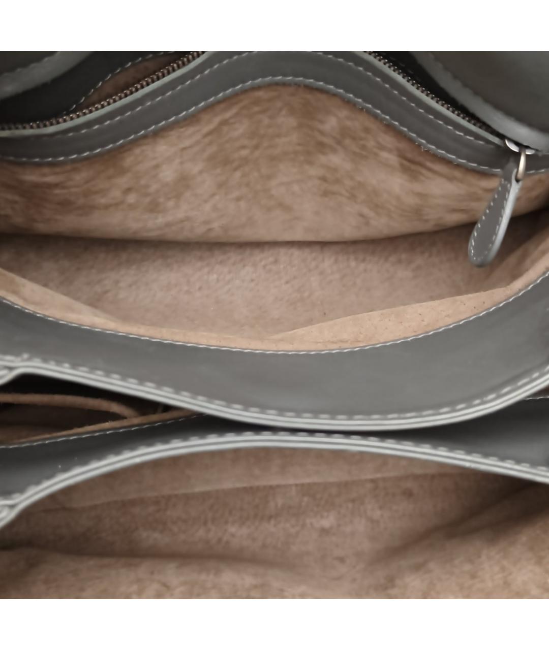 BOTTEGA VENETA Серая кожаная сумка с короткими ручками, фото 8