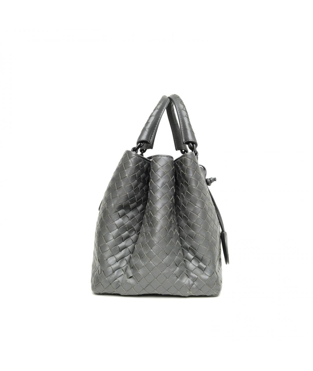 BOTTEGA VENETA Серая кожаная сумка с короткими ручками, фото 5