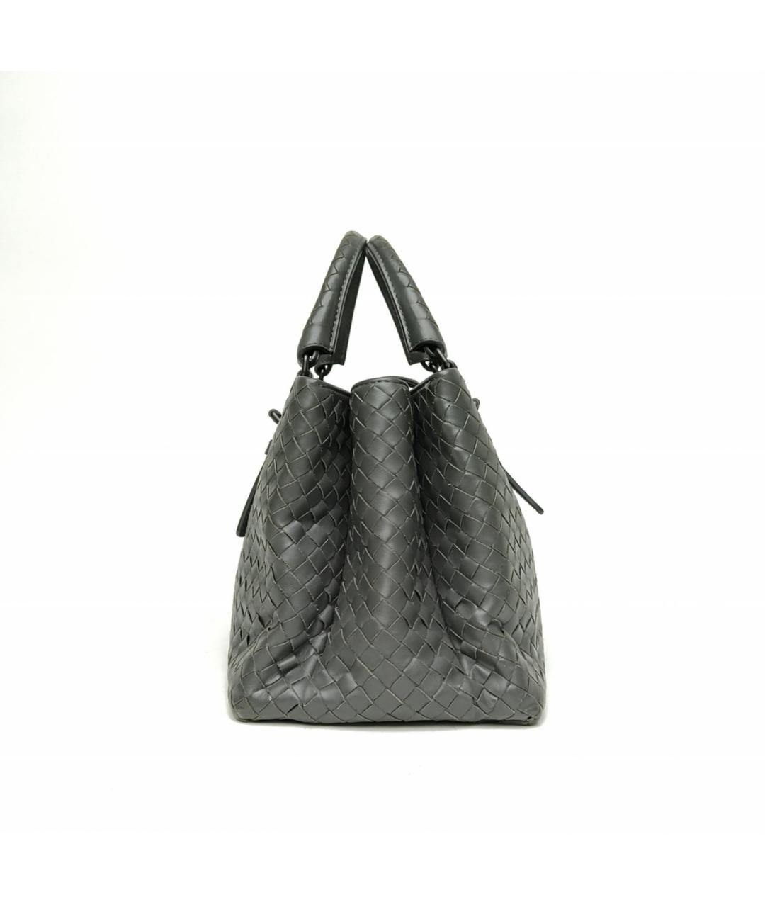 BOTTEGA VENETA Серая кожаная сумка с короткими ручками, фото 3