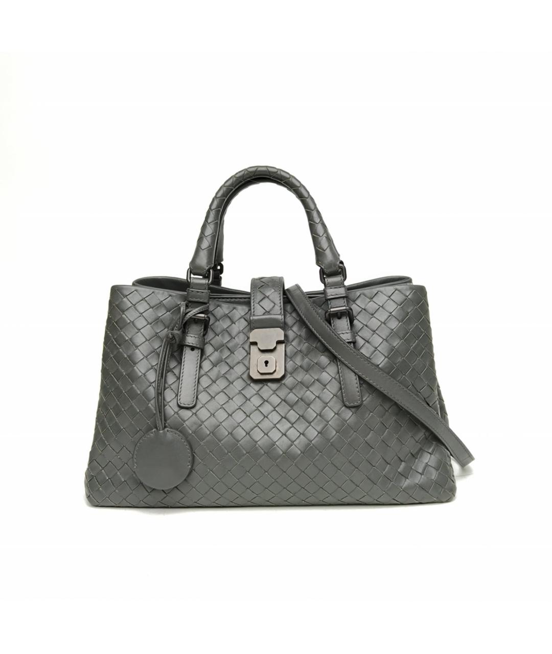 BOTTEGA VENETA Серая кожаная сумка с короткими ручками, фото 2