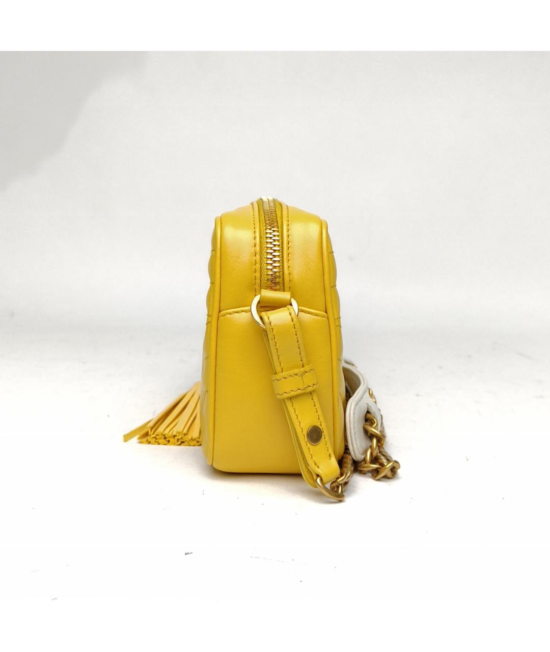 PRADA Желтая кожаная сумка через плечо, фото 3